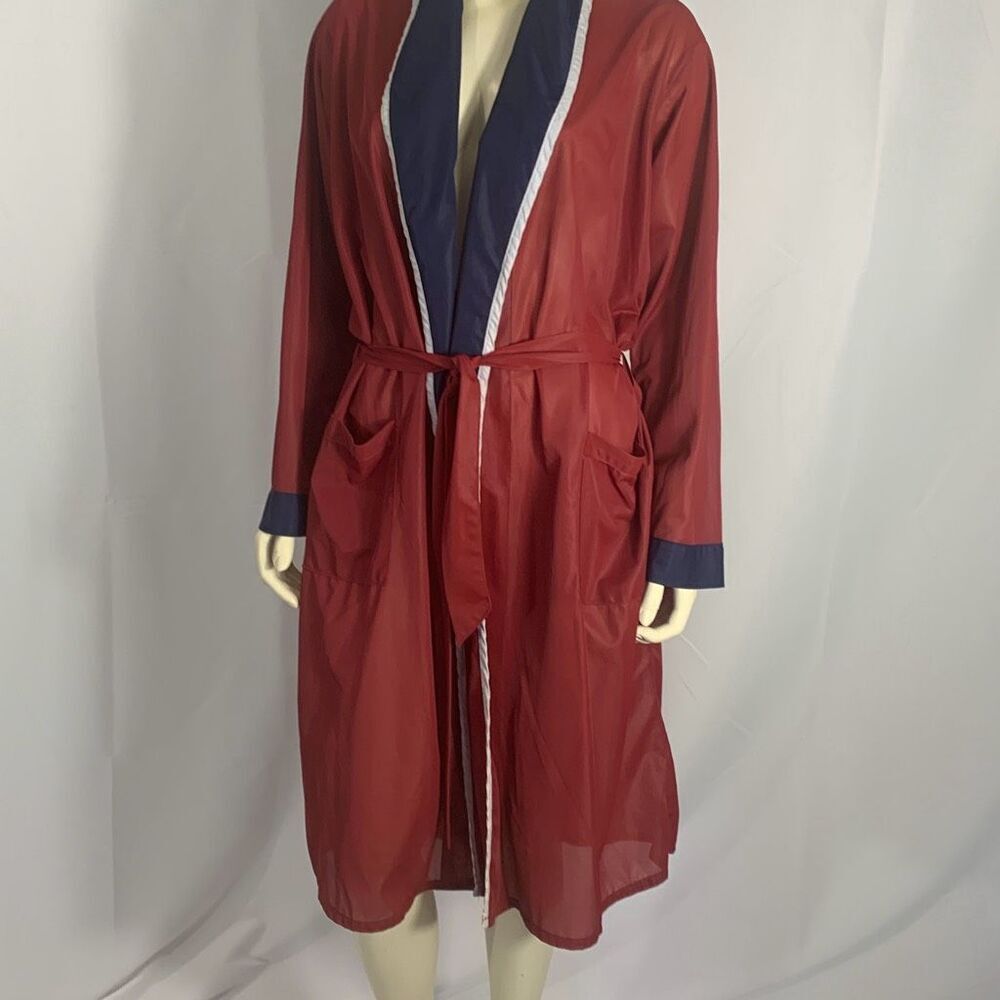 Vintage Mens 60s Rockabilly Nylon Robe Smoking Lounge‎ Large